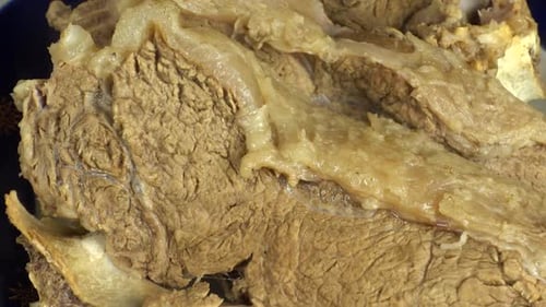 Close Up of Cooked Beef or Lamb Meat