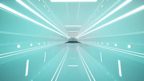 Corridor in a Spaceship 3d Futuristic Sci-fi Design