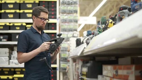 Adult Man in a Hardware Store