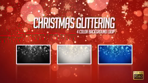 Festive Falling Snowflakes and Golden Bokeh Lights Winter Loop Background