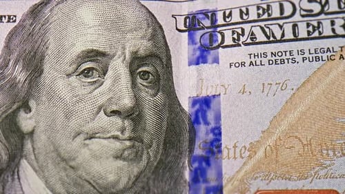 Extreme Close Up of One Hundred Dollar Bill
