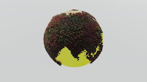 The earth rotates with the yellow sea