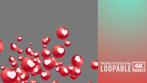 3D Emoji 3D Heart Madness Transition Alpha Channel