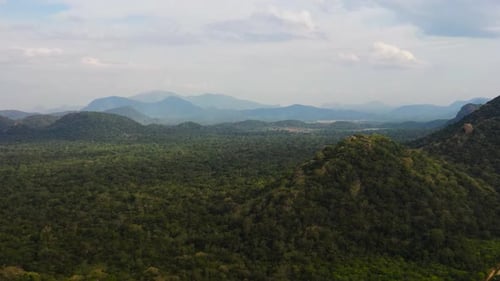 Tropical Mountain Range and Mountain Slopes with Rainforest
