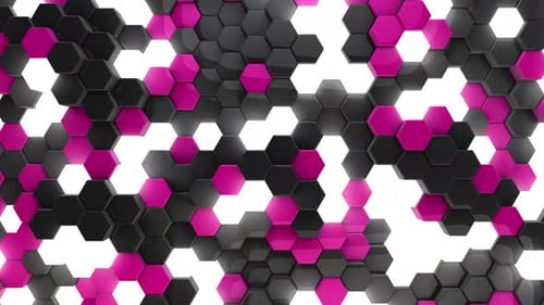 Abstract Hexagon Grid with Pulsating Cyber Glow