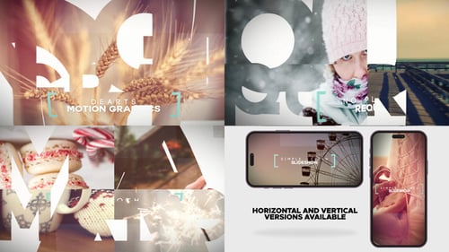 Abstract Clean Slideshow with Dynamic Photo and Video Displays