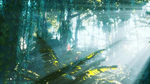 Deep Tropical Jungle in Darkness