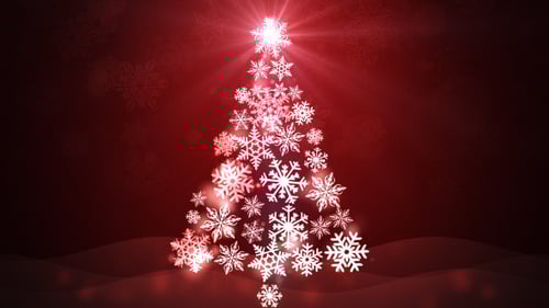 Glowing Snowflakes Forming Christmas Tree Festive Animation