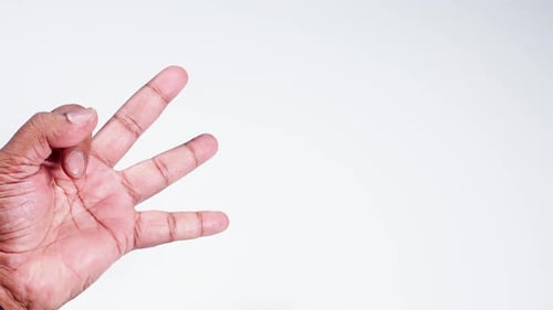 Hand Gesture Three Fingers German Style