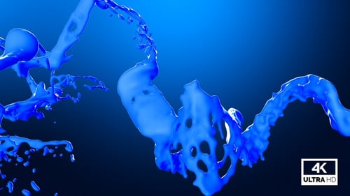 Dynamic Blue Liquid Splash Element with Alpha Channel