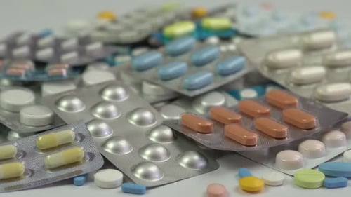 Macro Close Up of Pills and Medication