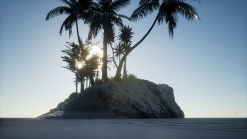 Tropical Island of Maldives in Ocean