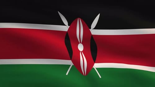 Realistic Waving Kenya Flag Loop Animation