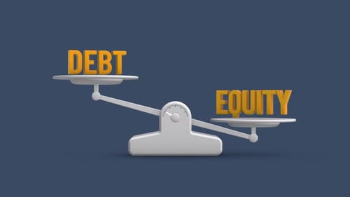 Debt vs Equity Balance Weighing Scale Looping Animation