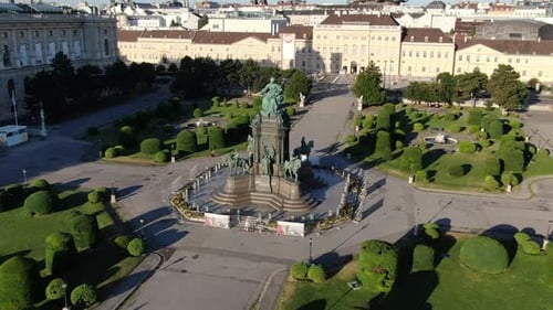 Aerial view of Maria-Theresien-Platz in Vienna, Austria, Europe