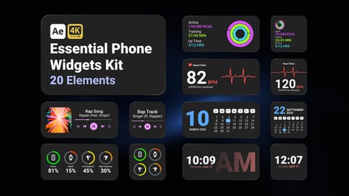 Sleek Mobile App Widgets Pack