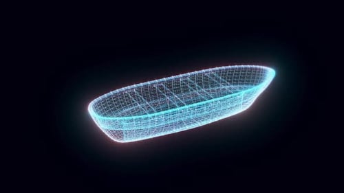 Futuristic Holographic Wireframe Object Morphing Animation