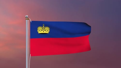3D Waving Flag Of Liechtenstein