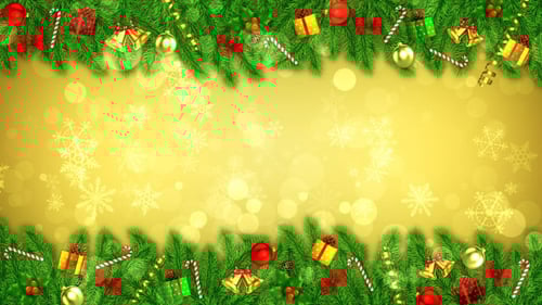 Christmas Festive Frame with Animated Golden Background