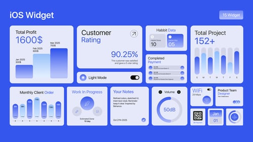 Clean Mobile Widget UI Animation Pack