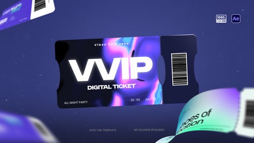Animated Digital Tickets with Abstract Gradient Backgrounds