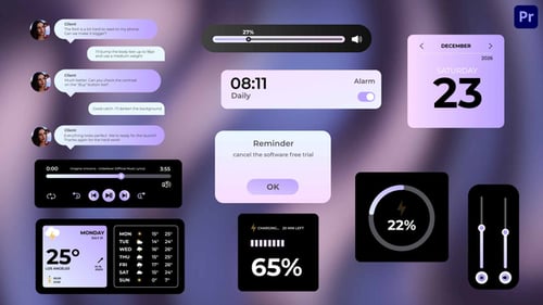 Animated Modern UI Widgets and Mobile Interface Elements