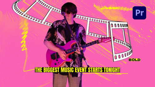 Energetic Music Event Intro with Bold Text and Dynamic Frames