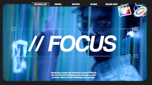 Futuristic Digital Technology Opener with Glitch Effects and Modern Typography