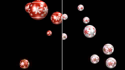Animated Christmas Ornaments Falling with Alpha Channel