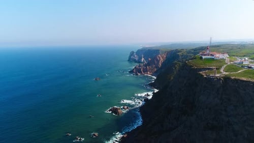 Aerial View of Sintra Coastline Portugal