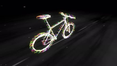 Dynamic Glowing Particle Bicycle Animation