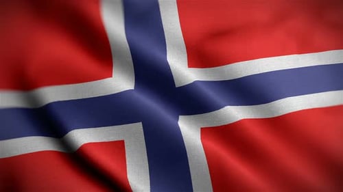 Realistic Waving Norway Flag Loop
