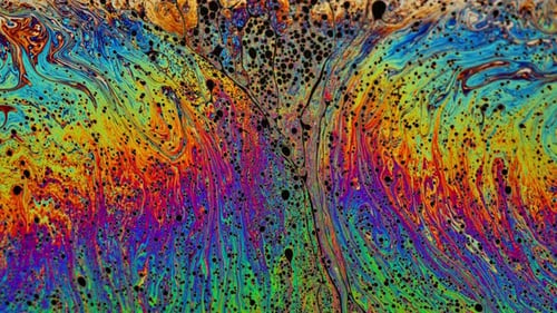Abstract Colorful Fluid Patterns in Psychedelic Motion