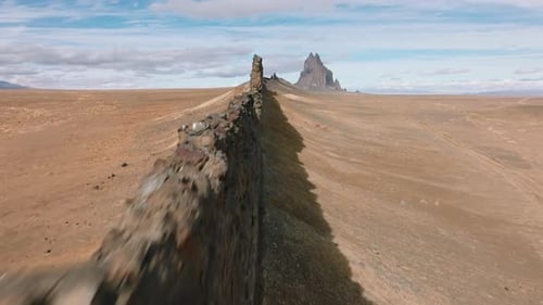 Drone Footage of an Enormous Rocky Mountain Range in the Middle of the Desert