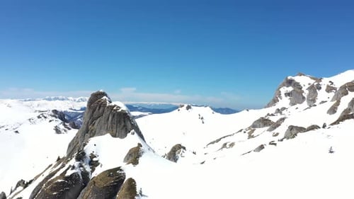 Winter Aerial Mountain Landscape