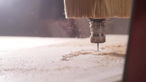 Konzept der Produktion und Holzbearbeitung. Fräsmaschine für Holzbearbeitung