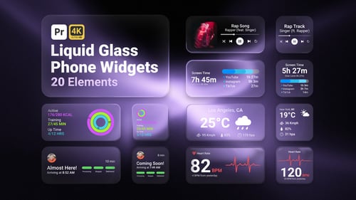 Dynamic Liquid Glass UI Widgets for Modern Digital Interfaces