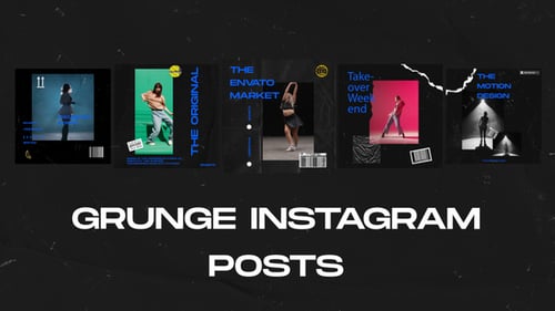 Dynamic Grunge Instagram Posts with Bold Typography & Distressed Effects