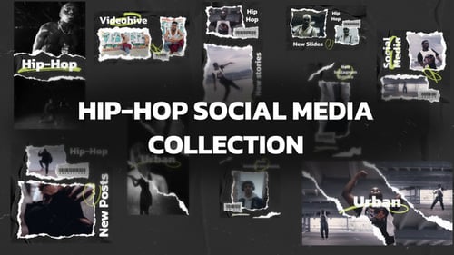 Hip-Hop-Sammlung für soziale Medien Mogrt