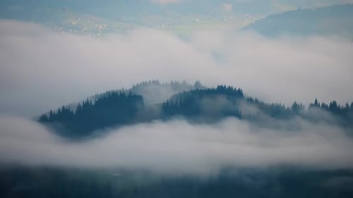 Clouds Foggy Timelapse Sunrise Mountain Nature Valley Hill