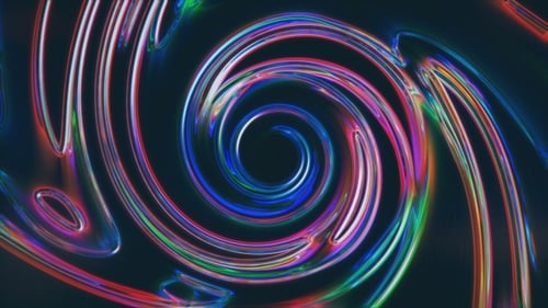Abstract Glowing Fluid Spiral Vortex Background Animation