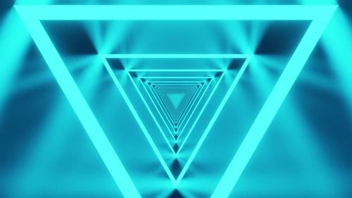Blue Triangle Tunnel Vj Loop For Neon Party Background HD