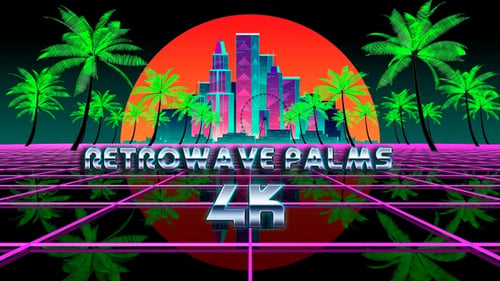 Palmiers Retrowave 4K