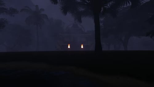Altes Haus mitten in der Nacht