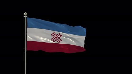Realistic Mari El Republic Flag Waving Animation