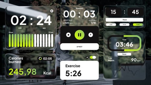 Modern Fitness Health Tracker Digital HUD Overlays