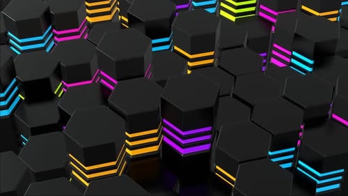 Neon Cube Wave Background | Abstract 3D Motion Graphics Loop | Corporate Tech HD