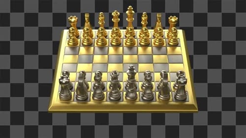 3D Metallic Chess Board Rotating Animation