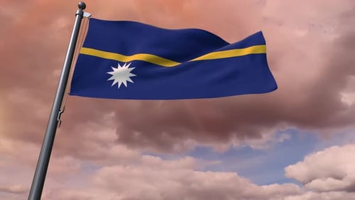 National Flag of Nauru Waving Loop Animation