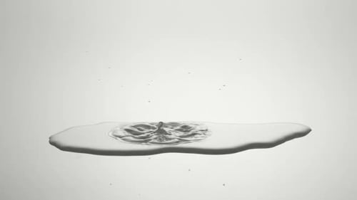 Water Drop Creates Ripple and Crown